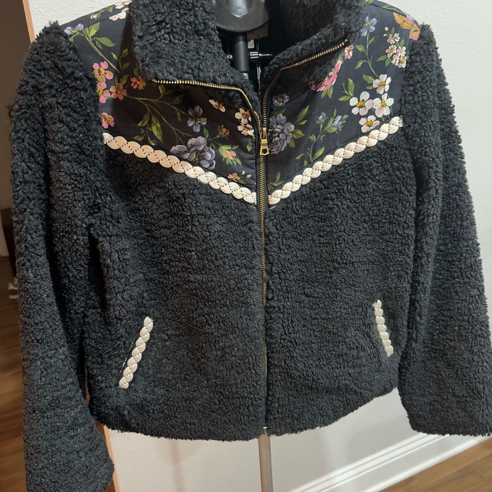Saltwater LUXE Black Teddy Jacket with Western Floral Design